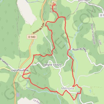 Itinéraire Sentier des sources et fontaines - Ménoire, distance, dénivelé, altitude, carte, profil, trace GPS