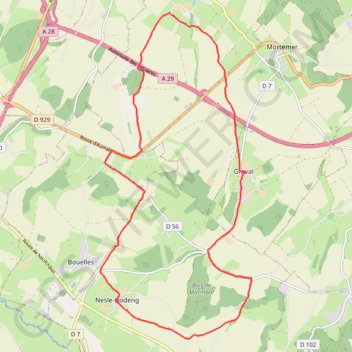 Itinéraire Promenade à Graval, distance, dénivelé, altitude, carte, profil, trace GPS