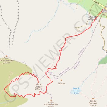 Itinéraire Dent du Châtelet, distance, dénivelé, altitude, carte, profil, trace GPS