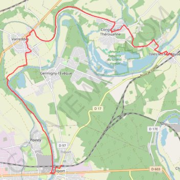 Itinéraire De Trilport à Isles-les-Meldeuses, distance, dénivelé, altitude, carte, profil, trace GPS