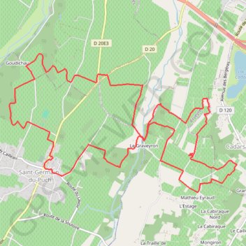 Itinéraire Saint Germain du Puch, distance, dénivelé, altitude, carte, profil, trace GPS