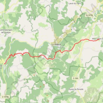 Itinéraire Les Vignes Mas Saint-Chèly, distance, dénivelé, altitude, carte, profil, trace GPS