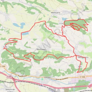 Itinéraire Montceau, distance, dénivelé, altitude, carte, profil, trace GPS
