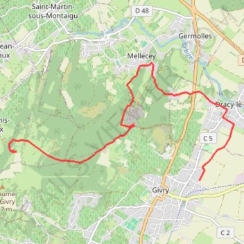 Itinéraire Givry petit tour trail de 17,5 km et 700m de dénivelé_1, distance, dénivelé, altitude, carte, profil, trace GPS