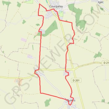 Itinéraire Circuit des lavoirs - Courpalay, distance, dénivelé, altitude, carte, profil, trace GPS
