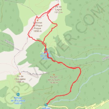 Itinéraire Pic de Cagire depuis le Col de Menté, distance, dénivelé, altitude, carte, profil, trace GPS