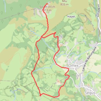 Itinéraire Soum d'Ech, distance, dénivelé, altitude, carte, profil, trace GPS