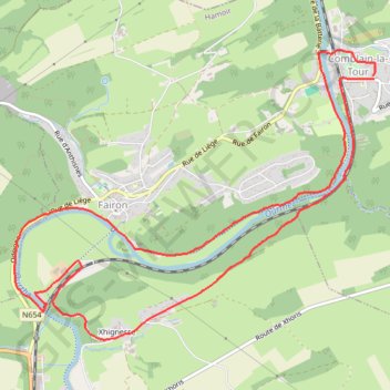 Itinéraire Comblain-La-Tour - Province de Liège - Belgique, distance, dénivelé, altitude, carte, profil, trace GPS