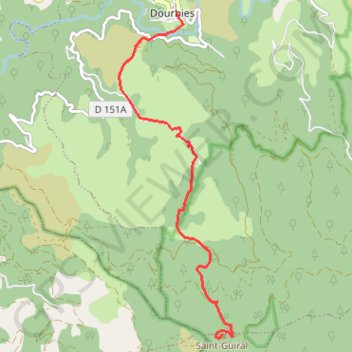 Itinéraire Saint Guiral, distance, dénivelé, altitude, carte, profil, trace GPS