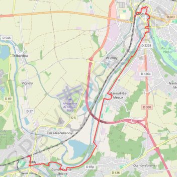 Itinéraire Condé-Sainte-Libiaire, distance, dénivelé, altitude, carte, profil, trace GPS