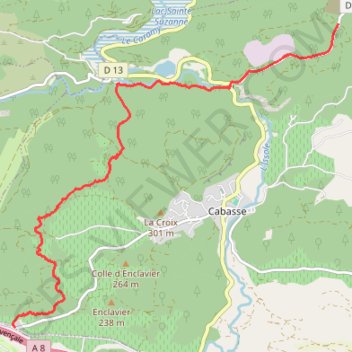 Itinéraire Cabasse, distance, dénivelé, altitude, carte, profil, trace GPS