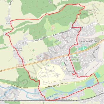 Itinéraire Circuit Footing autour de Saint Sébastien de Morsent, distance, dénivelé, altitude, carte, profil, trace GPS