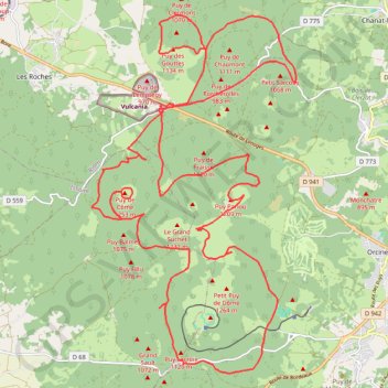 Itinéraire Tour du Puy de Dôme, distance, dénivelé, altitude, carte, profil, trace GPS