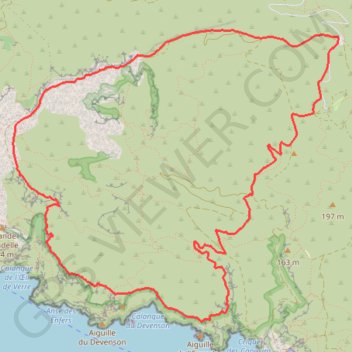 Itinéraire Le Devenson depuis la Gardiole, distance, dénivelé, altitude, carte, profil, trace GPS