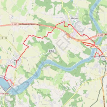 Itinéraire Port du Barrage - La Roche-Bernard, distance, dénivelé, altitude, carte, profil, trace GPS