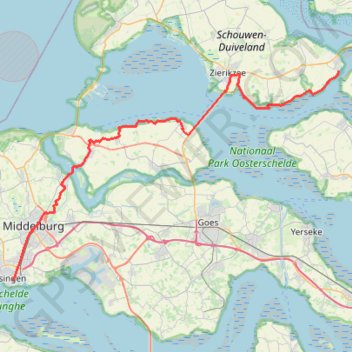 Itinéraire 2022_Zeeland Tag 4_Bruinisse-Middelburg-Vlissingen, distance, dénivelé, altitude, carte, profil, trace GPS