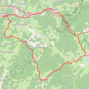 Itinéraire Col du Frissonnet et du Pertuis - Noirétable, distance, dénivelé, altitude, carte, profil, trace GPS