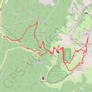 Itinéraire Chamechaude, distance, dénivelé, altitude, carte, profil, trace GPS