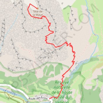 Itinéraire Tête de la Maye, distance, dénivelé, altitude, carte, profil, trace GPS