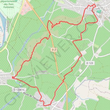 Itinéraire Herault - Le Pouget Le dolmen de Gallardet et le f..., distance, dénivelé, altitude, carte, profil, trace GPS