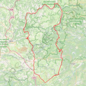 Itinéraire les-gorges-du-tarn, distance, dénivelé, altitude, carte, profil, trace GPS