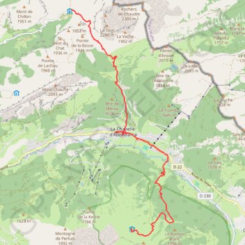 Itinéraire Traversée des Alpes - Étape 2, distance, dénivelé, altitude, carte, profil, trace GPS