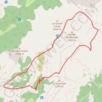 Itinéraire Tour du Dzonfié, distance, dénivelé, altitude, carte, profil, trace GPS