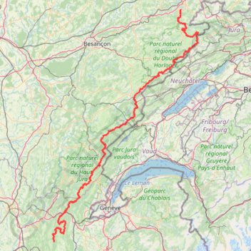 Itinéraire La Grande Traversée du Jura (GTJ) - 342 - UtagawaVTT.com, distance, dénivelé, altitude, carte, profil, trace GPS