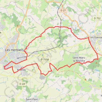 Itinéraire Ardelay, distance, dénivelé, altitude, carte, profil, trace GPS