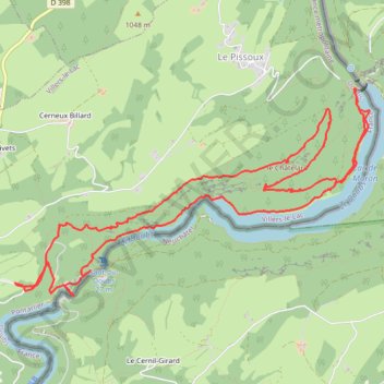 Itinéraire Le Saut du Doubs (25 - Doubs), distance, dénivelé, altitude, carte, profil, trace GPS
