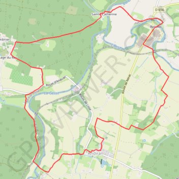 Itinéraire Andiran, randonnée entre l'Osse et la Gélise, distance, dénivelé, altitude, carte, profil, trace GPS