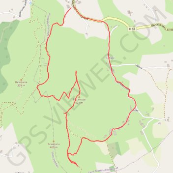 Itinéraire Eltzarruze en boucle depuis Kolorots, distance, dénivelé, altitude, carte, profil, trace GPS