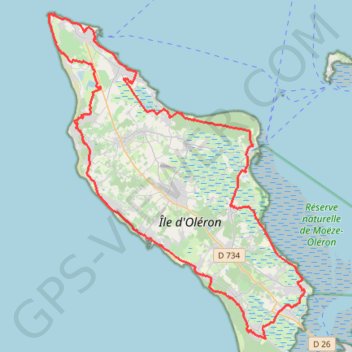 Itinéraire Tour île D'OLERON de 75kms, distance, dénivelé, altitude, carte, profil, trace GPS