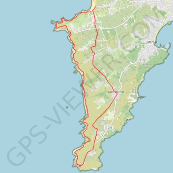 Itinéraire Rando Crozon (29), distance, dénivelé, altitude, carte, profil, trace GPS