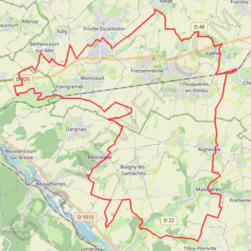 Itinéraire Sur les traces d'Eole - Friville-Escarbotin, distance, dénivelé, altitude, carte, profil, trace GPS