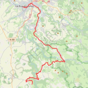 Itinéraire J1 Dialogue avec Stevenson - Le Puy-Masclaux, distance, dénivelé, altitude, carte, profil, trace GPS