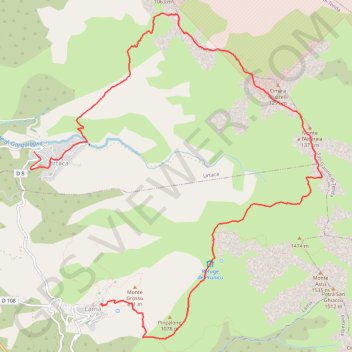 Itinéraire Randonnee lama-urtaca, distance, dénivelé, altitude, carte, profil, trace GPS