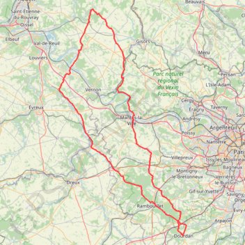 Itinéraire Dourdan à Lyons-la-Forêt_2, distance, dénivelé, altitude, carte, profil, trace GPS