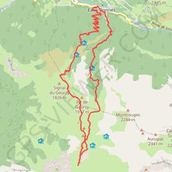 Itinéraire Le Col de Lurdé - Eaux-Bonnes, distance, dénivelé, altitude, carte, profil, trace GPS