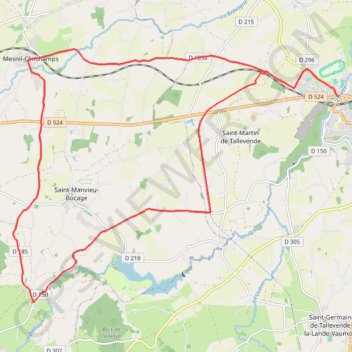 Itinéraire Autour de Mesnil-Clinchamps - Vire, distance, dénivelé, altitude, carte, profil, trace GPS