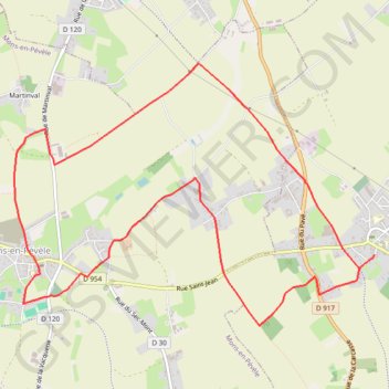 Itinéraire Des basses terres aux hauteurs de Pévèle (Bersée), distance, dénivelé, altitude, carte, profil, trace GPS
