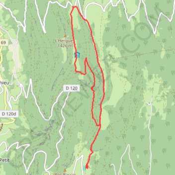 Itinéraire Grand Colombier retour par les crêtes, distance, dénivelé, altitude, carte, profil, trace GPS