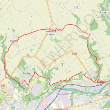 Itinéraire De Auvers-sur-Oise à Livilliers, distance, dénivelé, altitude, carte, profil, trace GPS