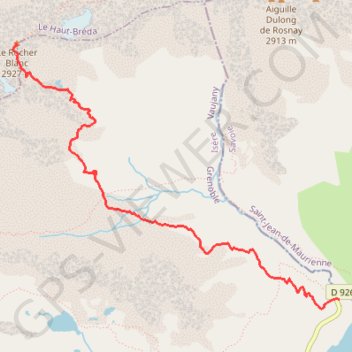 Itinéraire Rocher Blanc Sud de Rieu Claret, distance, dénivelé, altitude, carte, profil, trace GPS