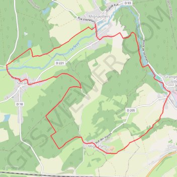 Itinéraire La Seigneurie de Granges - Mignavillers, distance, dénivelé, altitude, carte, profil, trace GPS