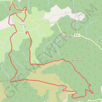 Itinéraire Rando cascade et chapelle Alzen 09, distance, dénivelé, altitude, carte, profil, trace GPS