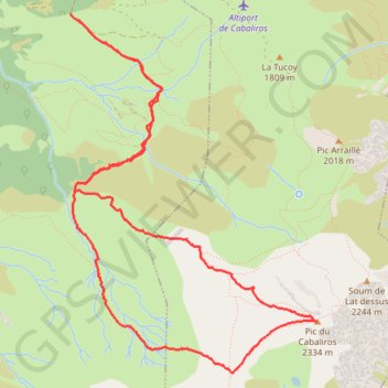 Itinéraire Ascension du pic du Cabaliros (Hautes-Pyrénées), distance, dénivelé, altitude, carte, profil, trace GPS