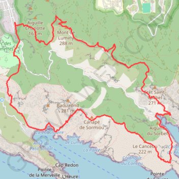 Itinéraire Marseille Baumettes - Sormiou Morgiou, distance, dénivelé, altitude, carte, profil, trace GPS