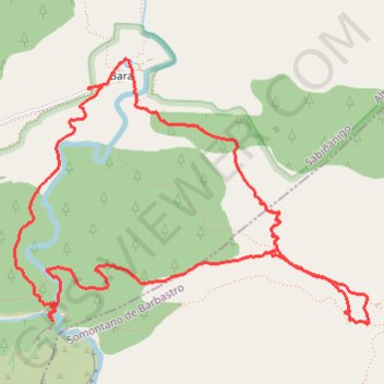 Itinéraire Bara-Gorges noires-Nazarré, distance, dénivelé, altitude, carte, profil, trace GPS