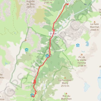 Itinéraire Refuge du Roc de la Pêche par les Prioux, distance, dénivelé, altitude, carte, profil, trace GPS